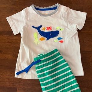 Baby Boden t-shirt and shorts outfit.